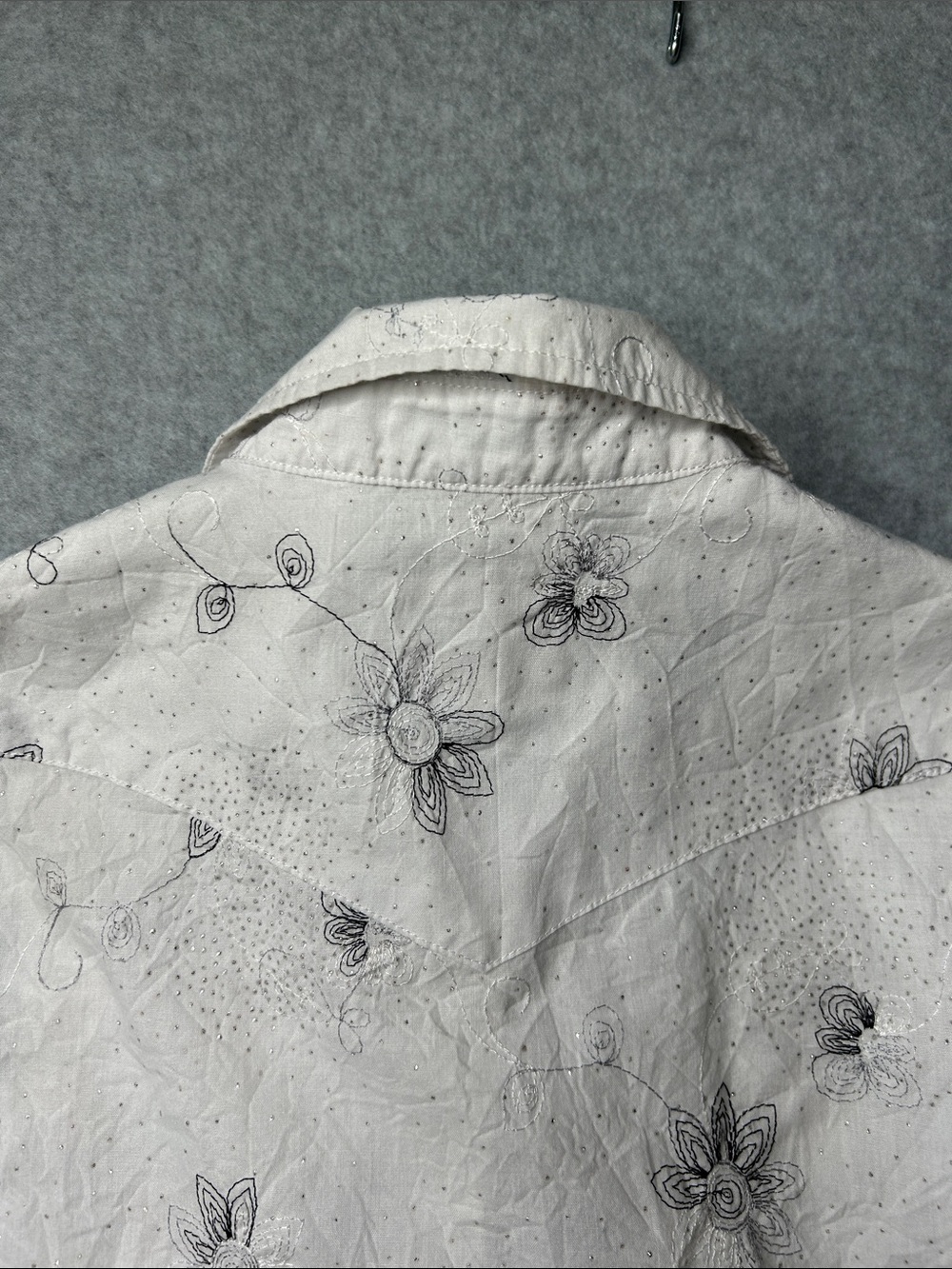 Roper White Long-Sleeve‎ Floral Pearl Snap Western Shirt - Picture 8 of 8